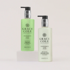 Coffret mains et corps menthe et pamplemousse Grace Cole, gel lavant et lait corps 2 x 300 ml